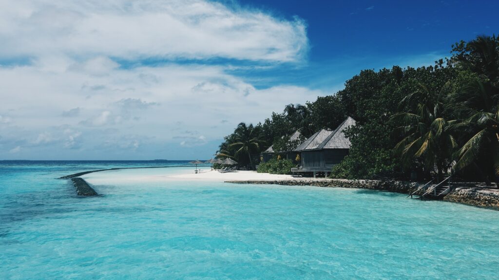 Beach with calm blue water